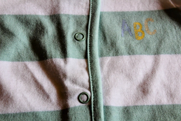 Minty Stripes Button-Up Baby Romper - 0-1 Month
