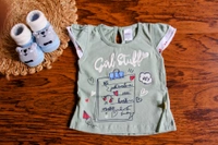 Little Hearts & Girl Stuff" Baby Outfit Set - 0-6 Month