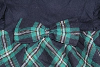 Navy & Plaid Bow Accent Long Sleeve Girl’s Dress - 4-5 year