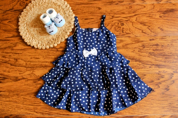  Blue Dot Delight Frock - 18-24 Month