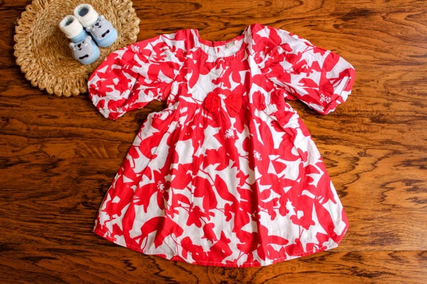 Crimson Charm Frock Set - 18-24 Month