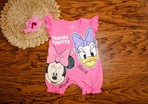  Minnie & Daisy Pink Romper - 3-6 Month, Minnie & Daisy