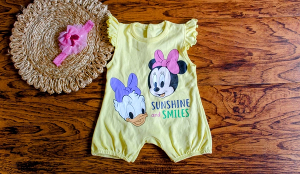  Mickey & Minnie Sunshine Romper - 0-3 Month, Mickey & Minnie Sunshine