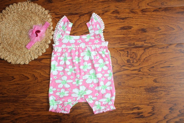 Blossom Breeze Baby Girl Floral Romper - 3-6 Month, Blossom Breeze Baby