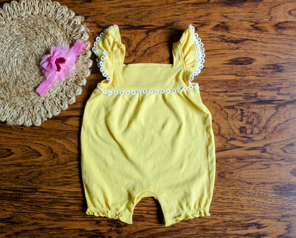 Sunshine Lace Ruffle Baby Romper - 3-6 Month, Sunshine Lace Ruffle
