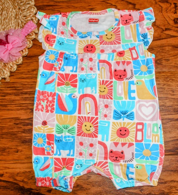 Babyhug Colorful Printed Baby Romper  - 6-9 Month