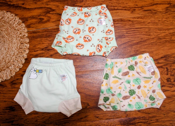 SuperBottoms lnfant pure Cotton potty Training padded Semi Water Proof Pull Up Pants - 1- year
