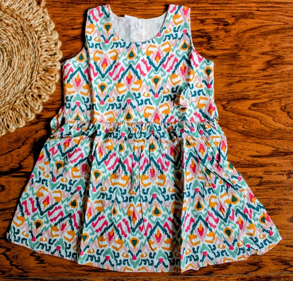 Sunset Fiesta Girls' Printed Cotton Frock - 24-36 Month