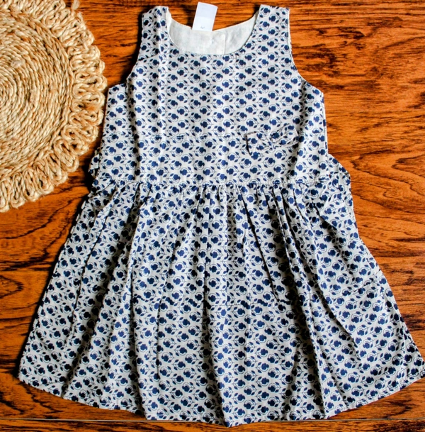  Midnight Bloom Girls' Cotton Frock - 18-24 Month