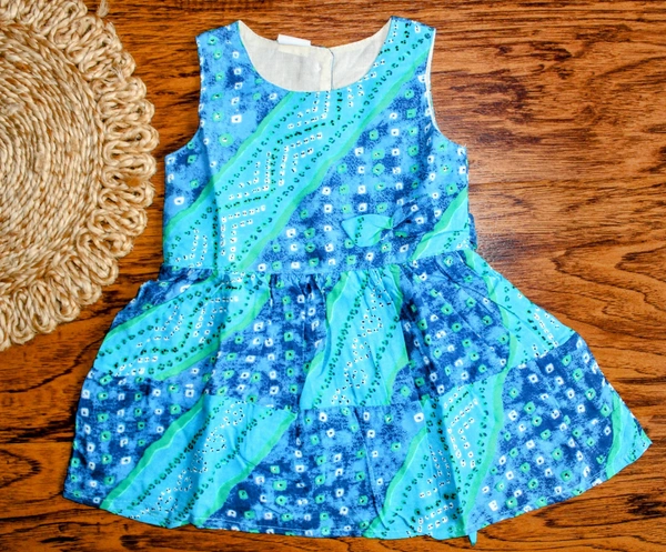 Ocean Breeze Girls' Cotton Frock - 18-24 Month