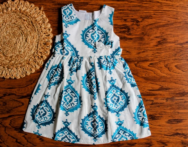 Royal Bloom Cotton Frock - 5-6 year