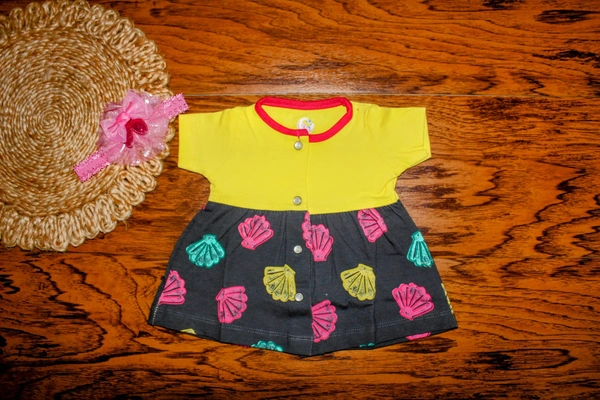 Bright Bloom Baby Frock  - 0-3 Month