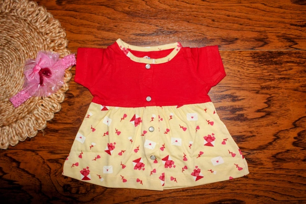 Bright Bloom Baby Frock  - 0-3 Month