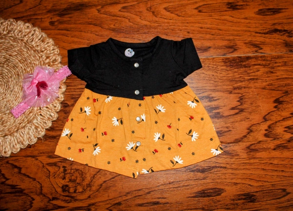 Bright Bloom Baby Frock  - 0-3 Month