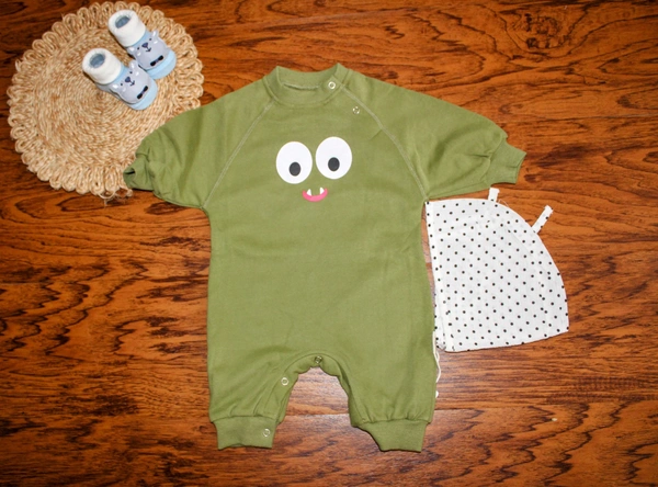 Monster Smiles Baby Romper & Hat Set - 0-3 Month