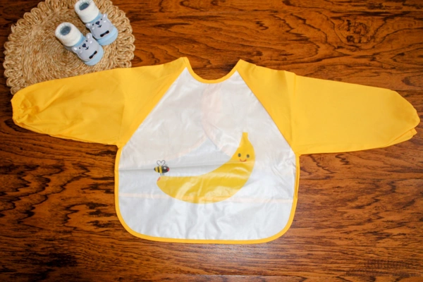  Long-Sleeve Waterproof Baby Bib – yellow Kitty Parade - 18-36 Month