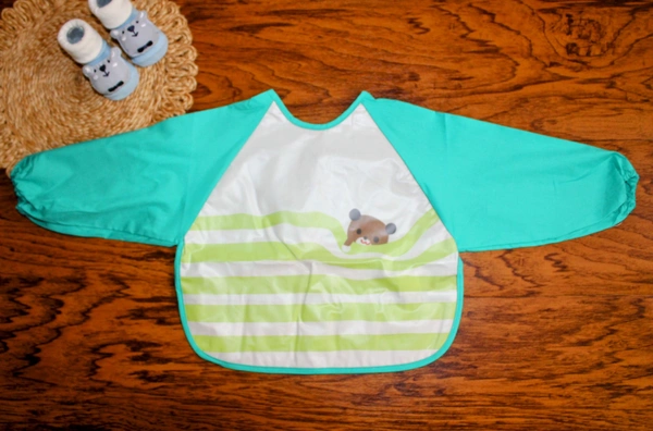 Long-Sleeve Waterproof Baby Bib – yellow Kitty Parade - 6-24 Month