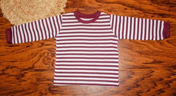 Maroon Breeze Striped Set - 6-9 Month
