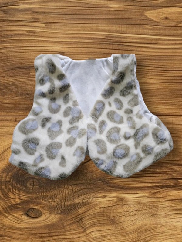 Minty Tulle Princess Dress with Snow Leopard Vest - 1-2 year