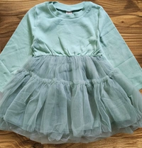 Minty Tulle Princess Dress with Snow Leopard Vest - 1-2 year