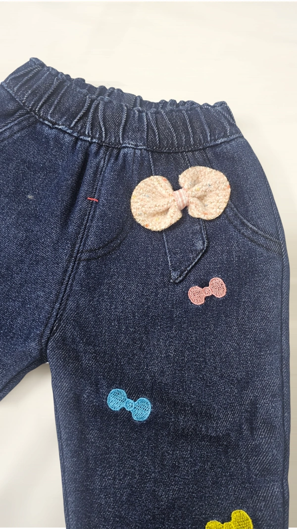  Bowtiful Baby Denim Romper - 4-5 year