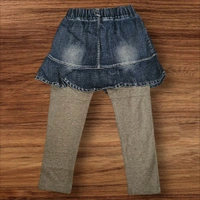 Girls' Denim Skirted Leggings with Cartoon Patch - 4-5 year