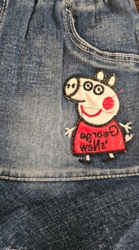 Girls' Denim Skirted Leggings with Cartoon Patch - 4-5 year