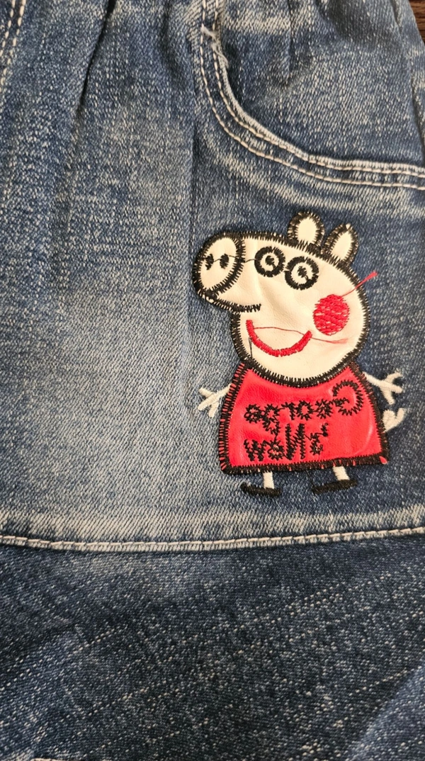 Girls' Denim Skirted Leggings with Cartoon Patch - 4-5 year