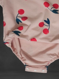 Cherry Print Romper - 9-12 Month, Sundown