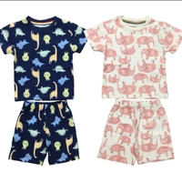 Pink Elephant Print Kids Co-ord Set - 6-9 Month