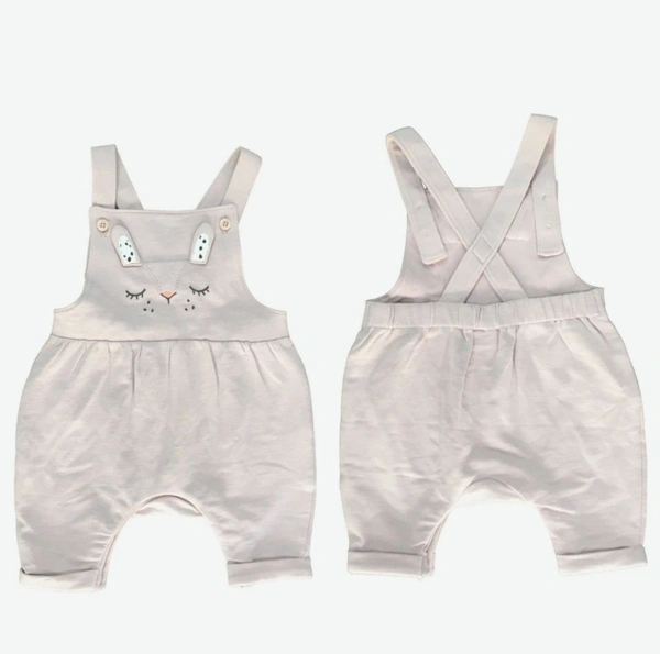 Bunny Face Baby Overall with Adjustable Straps - 0-3 Month