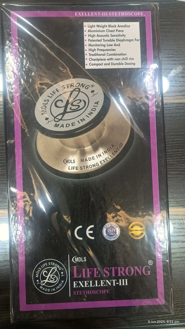 Life stong Excellent -3 Stethoscope  - Black