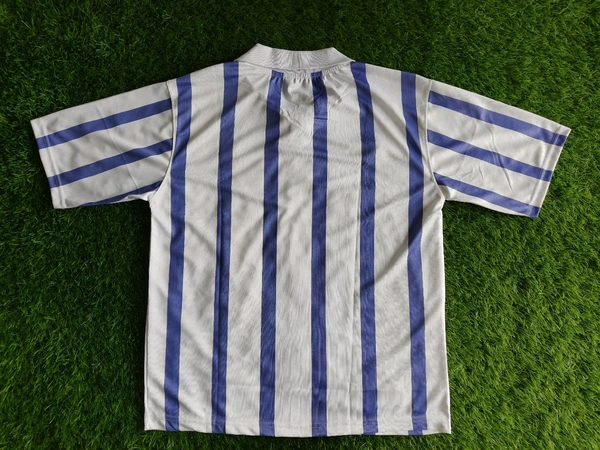 Manchester City Collar Plain White With Strips  - L