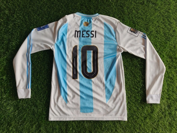 Argentina World Cup 2022 Lionel Messi Full Sleeve V-neck Embroidery  - S