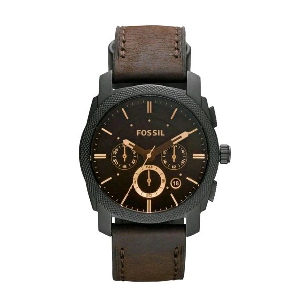 GadgetGrowe Mens Watch Leather Machine Analog Black Dial Watch- Band Color-Brown(First Copy) Trending Product