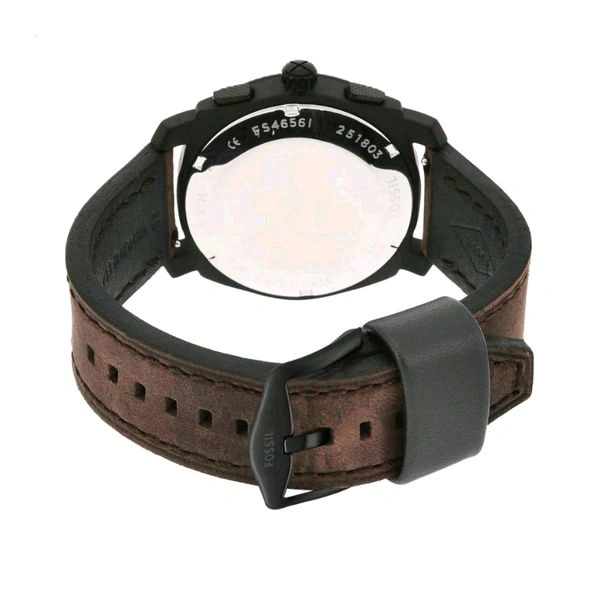 GadgetGrowe Mens Watch Leather Machine Analog Black Dial Watch- Band Color-Brown(First Copy) Trending Product