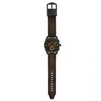 GadgetGrowe Mens Watch Leather Machine Analog Black Dial Watch- Band Color-Brown(First Copy) Trending Product
