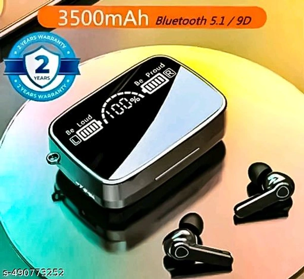 M19 Wireless Earbuds | TWS 5.1 | Emergency PowerBank & Torch | Digital Display Touch Bluetooth Headphones | Mini Compact Portable | Sports Waterproof Stereo In-Ear Earphones