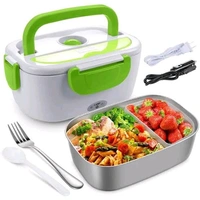 GadgetGrowe Herrfilk 1.5 Liters Patented Electric Lunch Box Food Warmer Portable Food Heater for Car & Home - Leak Proof, Lunch Heating Microwave for Truckers with Removable Stainless Steel Container 110V/12V