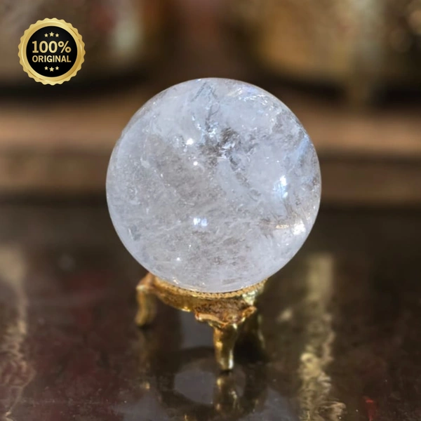 Clear Quartz Ball For Positive Vibrations - 200gm