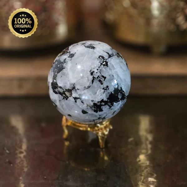 Moonstone Ball | Sphere Ball | Crystal Ball for Reiki & Crystal Healing Decorative Showpiece - 500gm