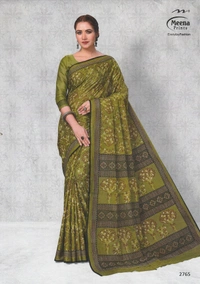 Meena Prints Wholesale 6 Meena cotton sarees bundle (549/- per saree) - 5.50 MTRS + 90 CM  BLOUSE, 6 COLORS