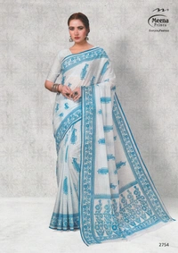 Meena Prints Wholesale 6 Meena cotton sarees bundle (549/- per piece) - 5.50 MTRS + 90 CM BLOUSE, 6 COLORS
