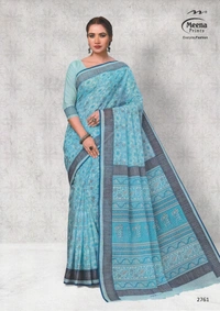 Meena Prints Wholesale 6 Meena cotton sarees bundle (549/- per piece) - 5.50 MTRS + 90 CM BLOUSE, 6 COLORS