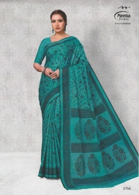 Meena Prints Wholesale 6 Meena cotton sarees bundle (549/- per piece) - 5.50 MTRS + 90 CM BLOUSE, 6 COLORS