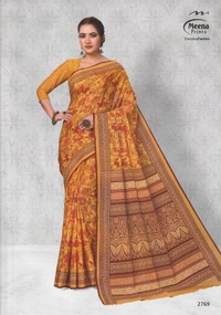 Meena Prints Wholesale 6 Meena cotton sarees bundle (549/- per piece) - 5.50 MTRS + 90 CM BLOUSE, 6 COLORS