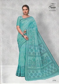 Meena Prints Wholesale 6 Meena cotton saree bundle (549/- per piece) - 5.50 MTRS + 90 CM BLOUSE, 6 COLORS