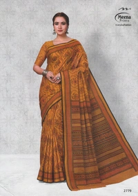 Meena Prints Wholesale  6 Meena cotton sarees bundle (549/- per piece) - 5.50 MTRS + 90 CM BLOUSE, 6 COLORS