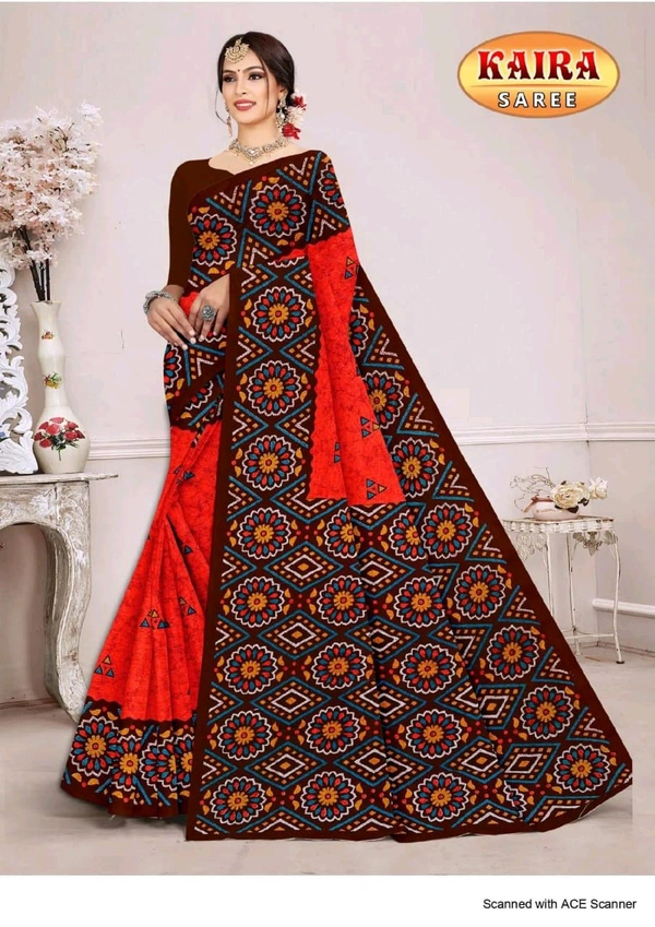 Name-Kaira, Cotton Saree - With blouse Saree 5.4m