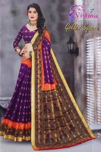 Whole Sale Bisket Butta Cotton Saree Bundle Set - 1 - 5.50 MTRS + 90 CM BLOUSE